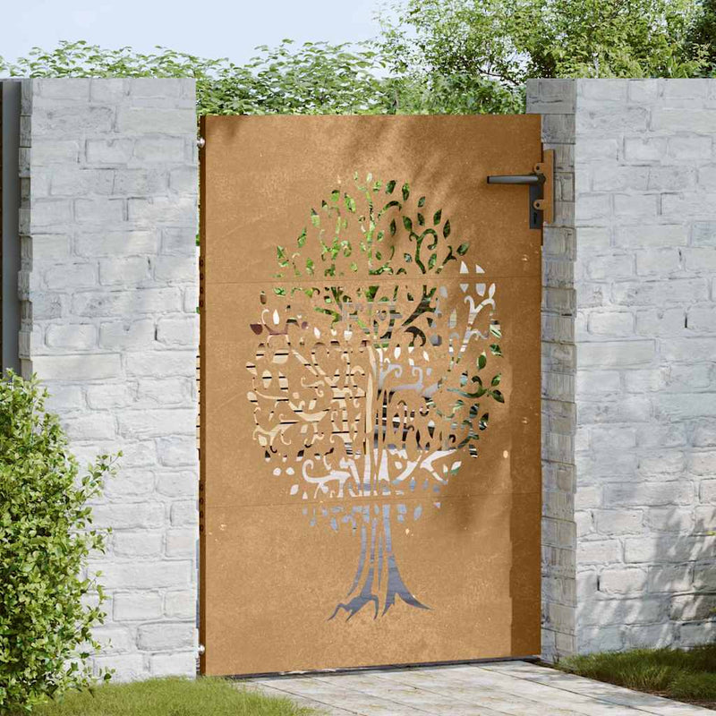 Load image into Gallery viewer, Vidaxl poort 85x125 cm boomontwerp cortenstaal
