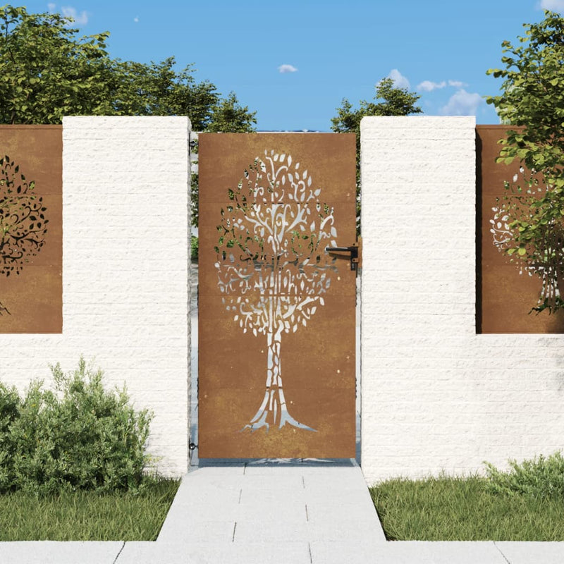 Load image into Gallery viewer, Vidaxl poort 85x175 cm boomontwerp cortenstaal
