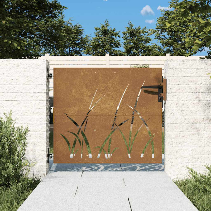 Load image into Gallery viewer, Vidaxl poort 85x75 cm grasontwerp cortenstaal
