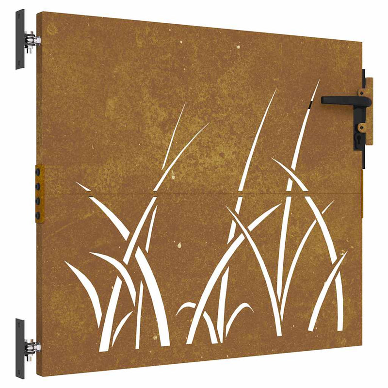 Load image into Gallery viewer, Vidaxl poort 85x100 cm grasontwerp cortenstaal
