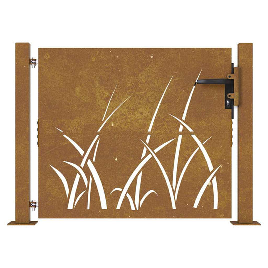 Vidaxl poort 100x75 cm grasontwerp cortenstaal