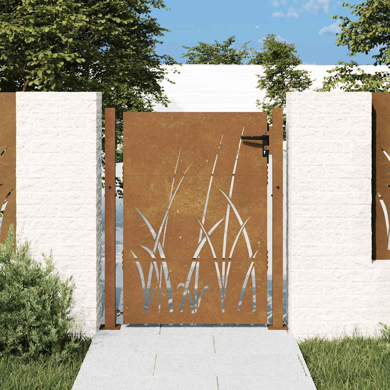 Load image into Gallery viewer, Vidaxl poort 100x125 cm grasontwerp cortenstaal
