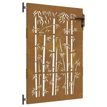 Vidaxl poort 85x125 cm bamboe-ontwerp cortenstaal