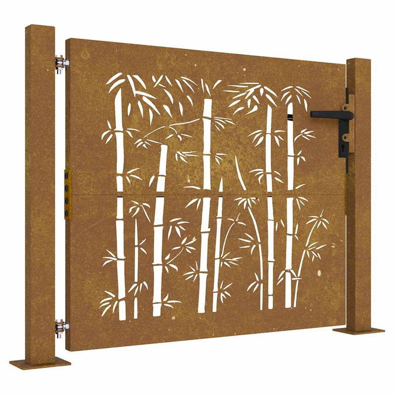 Load image into Gallery viewer, Vidaxl poort 100x75 cm bamboe-ontwerp cortenstaal

