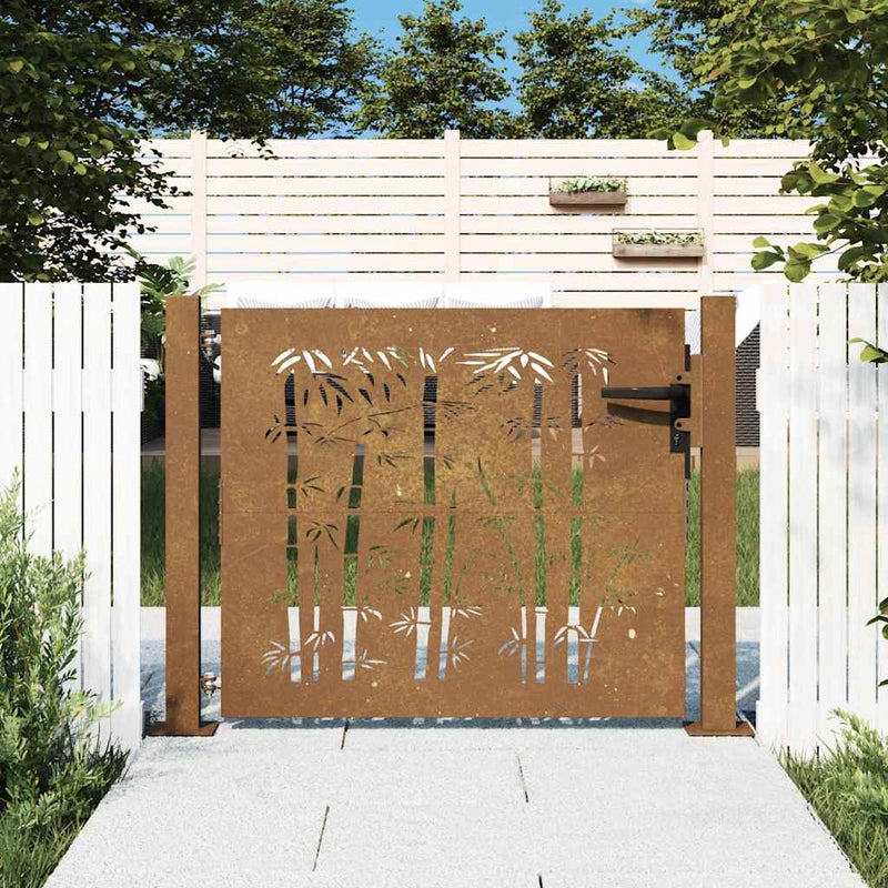 Load image into Gallery viewer, Vidaxl poort 100x75 cm bamboe-ontwerp cortenstaal
