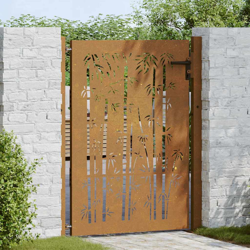 Load image into Gallery viewer, Vidaxl poort 100x150 cm bamboe-ontwerp cortenstaal
