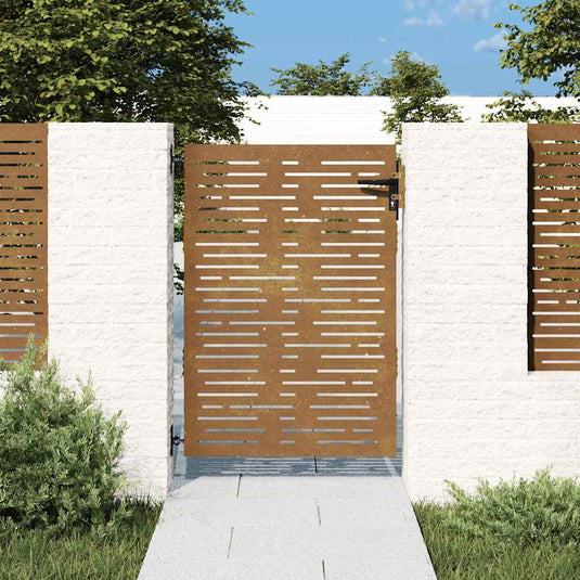 Vidaxl poort 85x125 cm vierkant cortenstaal