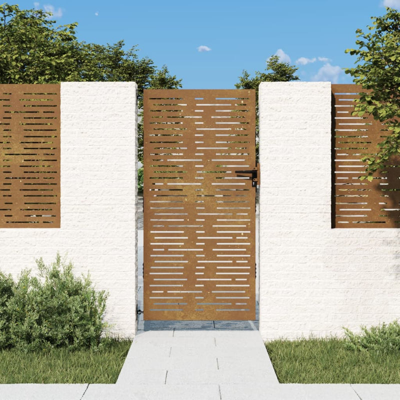 Load image into Gallery viewer, Vidaxl poort 85x200 cm vierkant cortenstaal
