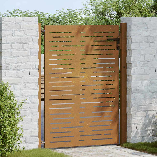 Vidaxl poort 100x125 cm vierkant cortenstaal