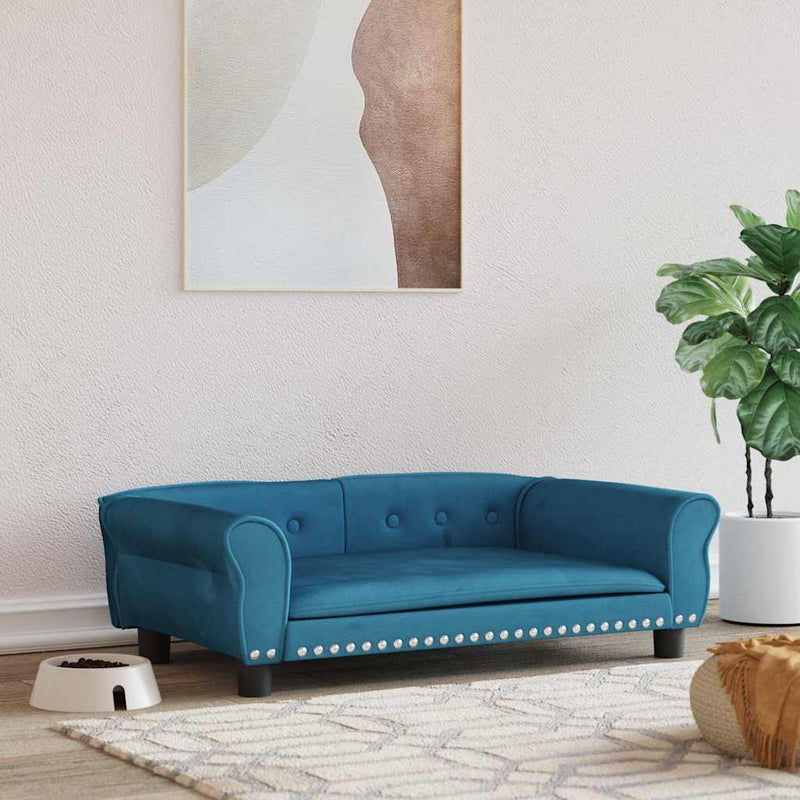 Load image into Gallery viewer, Vidaxl hondenmand 95x55x30 cm fluweel blauw
