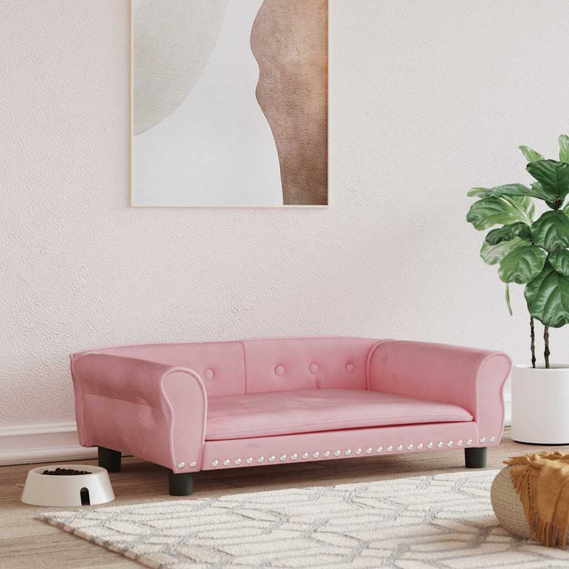 Load image into Gallery viewer, Vidaxl hondenmand 95x55x30 cm fluweel roze

