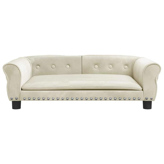 Vidaxl hondenmand 95x55x30 cm fluweel crèmekleurig