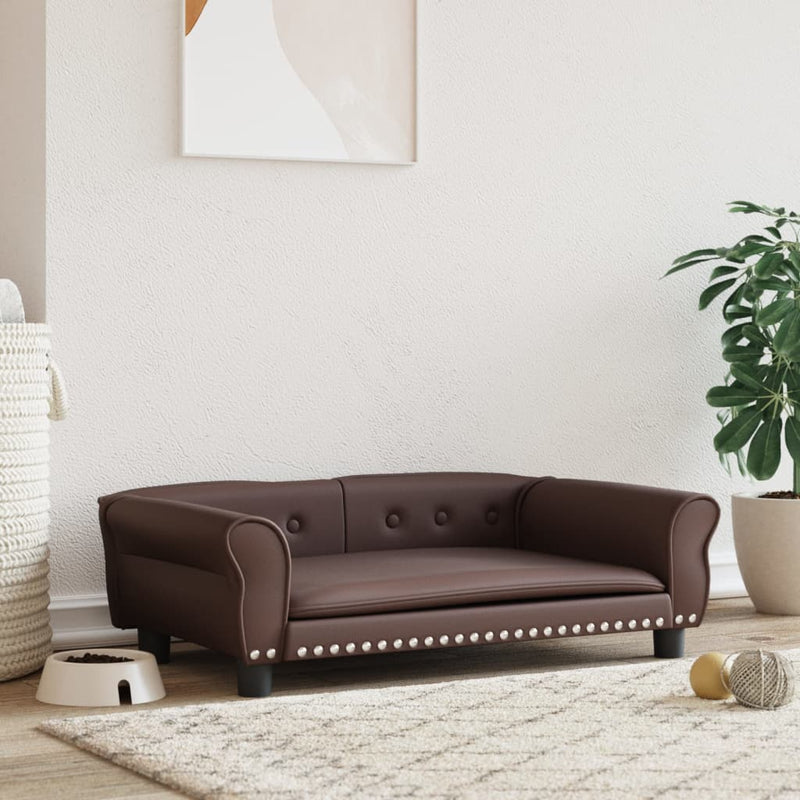 Load image into Gallery viewer, VidaXL Hondenmand 95x55x30 cm kunstleer bruin
