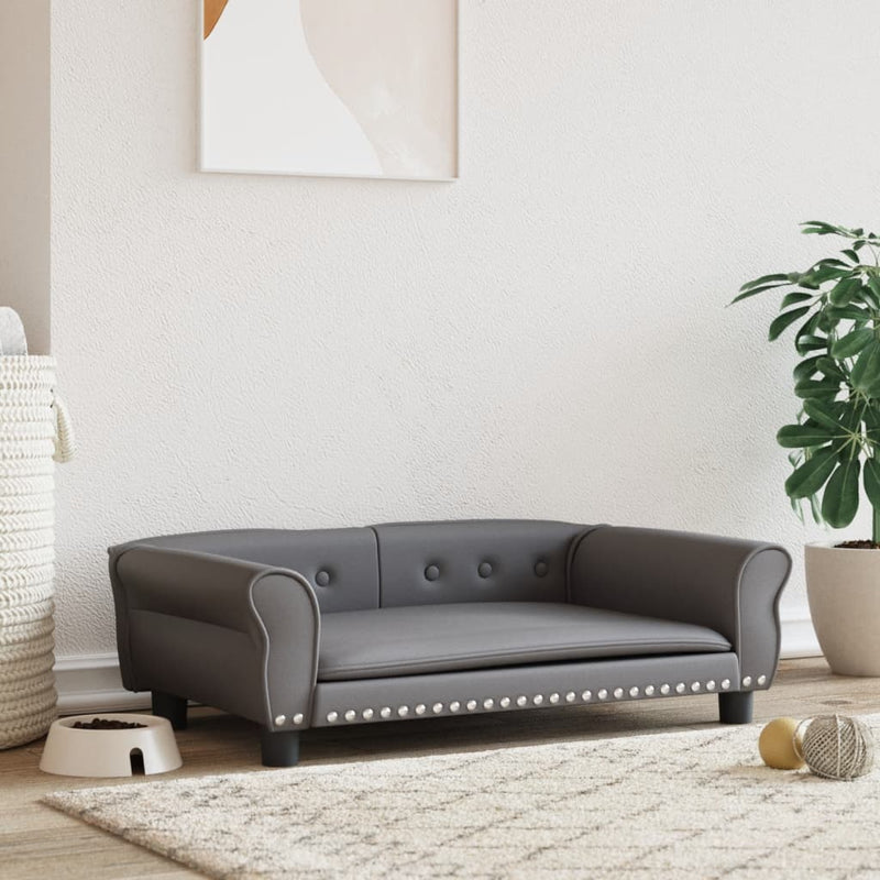 Load image into Gallery viewer, VidaXL Hondenmand 95x55x30 cm kunstleer grijs
