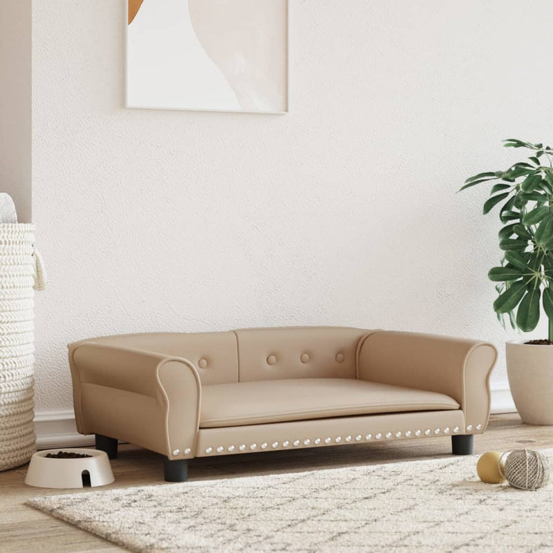 Load image into Gallery viewer, VidaXL Hondenmand 95x55x30 cm kunstleer cappuccinokleurig
