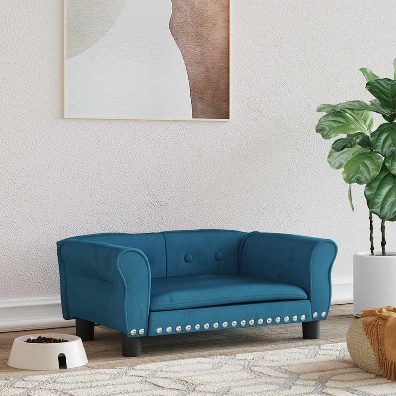 Load image into Gallery viewer, Vidaxl hondenmand 70x45x30 cm fluweel blauw
