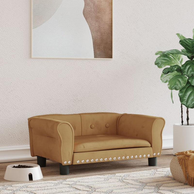 Load image into Gallery viewer, VidaXL Hondenmand 70x45x30 cm fluweel bruin
