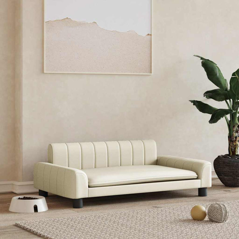 Load image into Gallery viewer, Vidaxl hondenmand 90x53x30 cm kunstleer crèmekleurig
