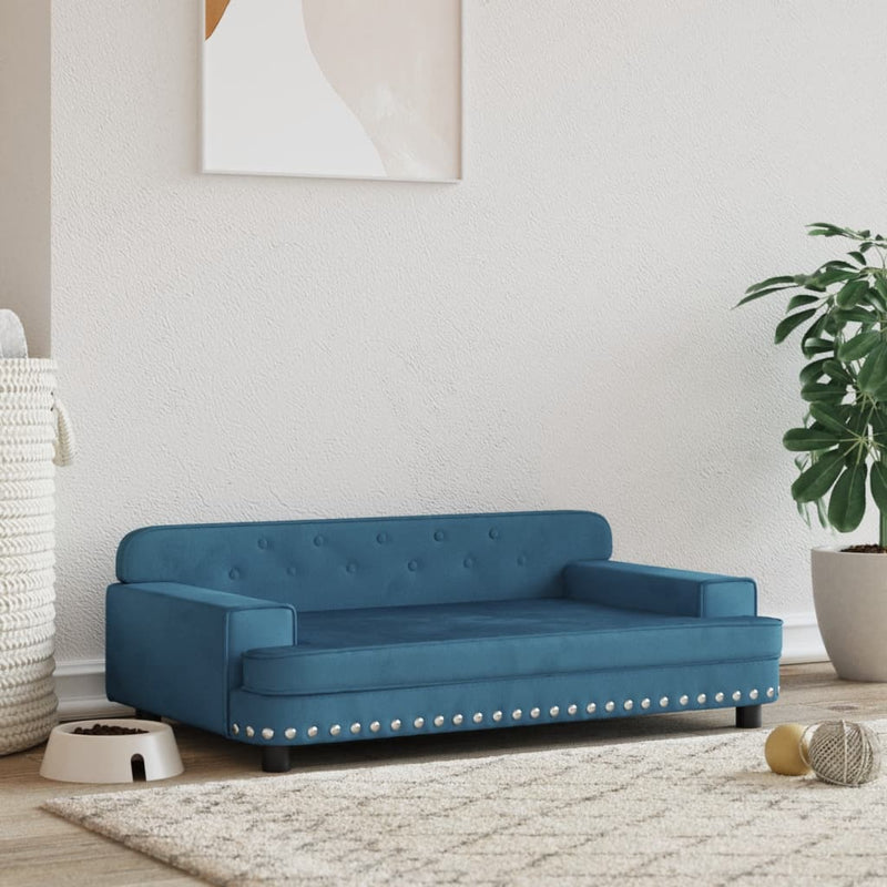 Load image into Gallery viewer, VidaXL Hondenmand 90x53x30 cm fluweel blauw
