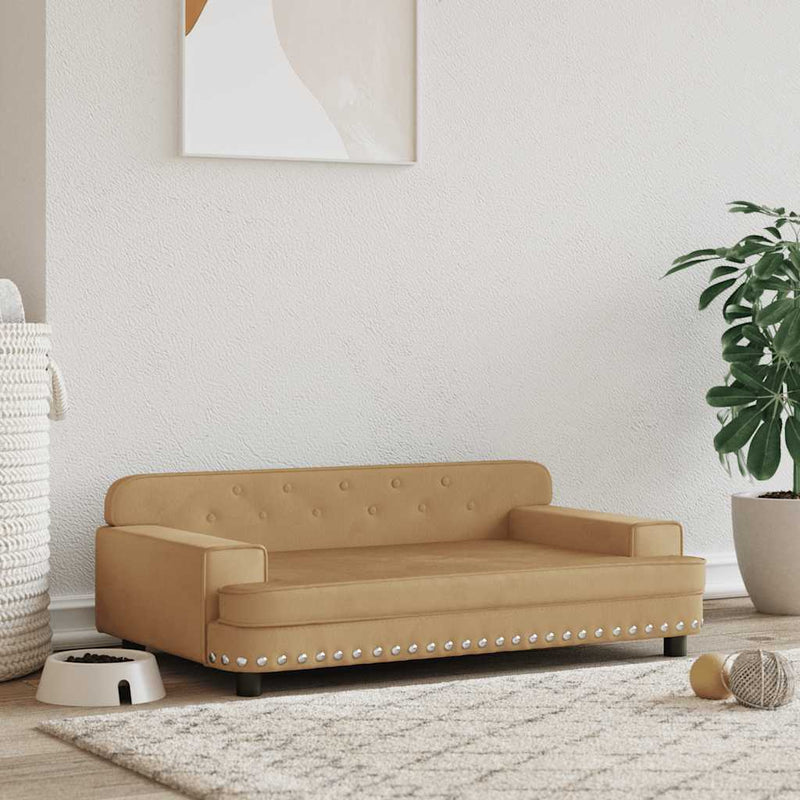 Load image into Gallery viewer, Vidaxl hondenmand 90x53x30 cm fluweel bruin

