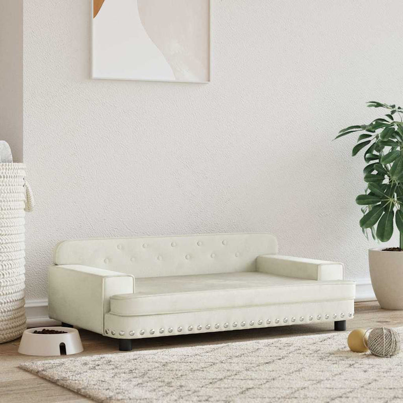 Load image into Gallery viewer, Vidaxl hondenmand 90x53x30 cm fluweel crèmekleurig
