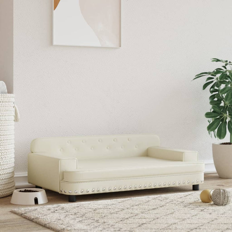 Load image into Gallery viewer, VidaXL Hondenmand 90x53x30 cm kunstleer crèmekleurig
