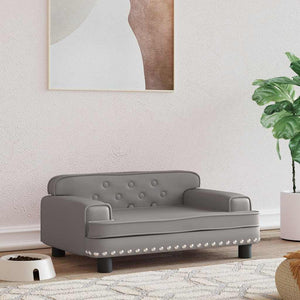 Vidaxl hondenmand 70x45x30 cm kunstleer grijs