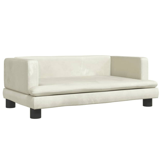 VidaXL Hondenmand 80x45x30 cm fluweel crèmekleurig