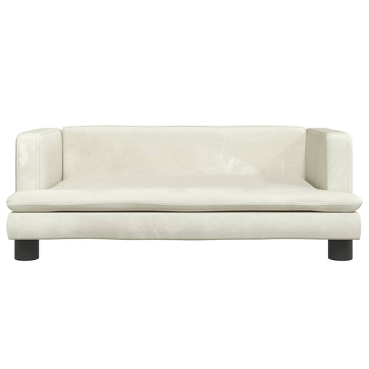 VidaXL Hondenmand 80x45x30 cm fluweel crèmekleurig