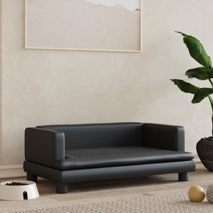 VidaXL Hondenmand 80x45x30 cm kunstleer zwart