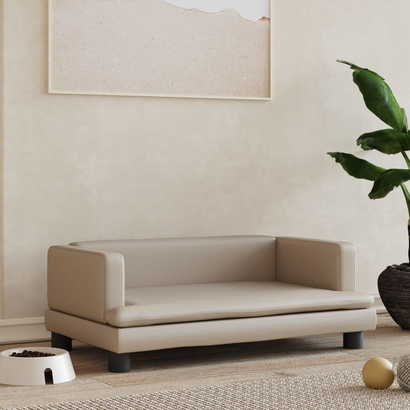 Load image into Gallery viewer, VidaXL Hondenmand 80x45x30 cm kunstleer cappuccinokleurig
