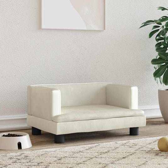 Vidaxl hondenmand 60x40x30 cm fluweel crèmekleurig