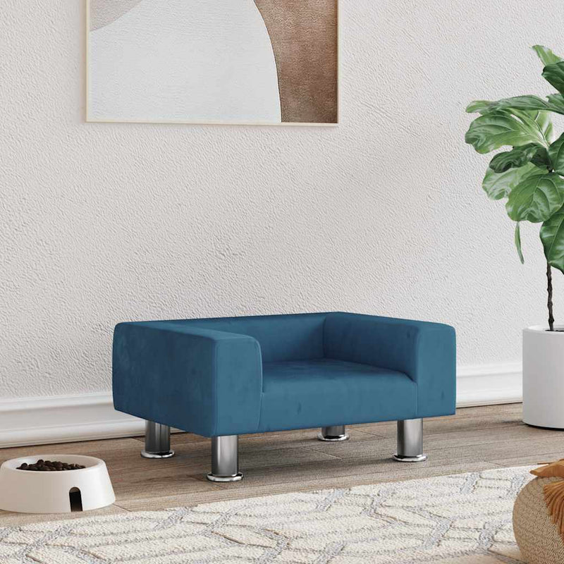 Load image into Gallery viewer, Vidaxl hondenmand 50x40x26,5 cm fluweel blauw
