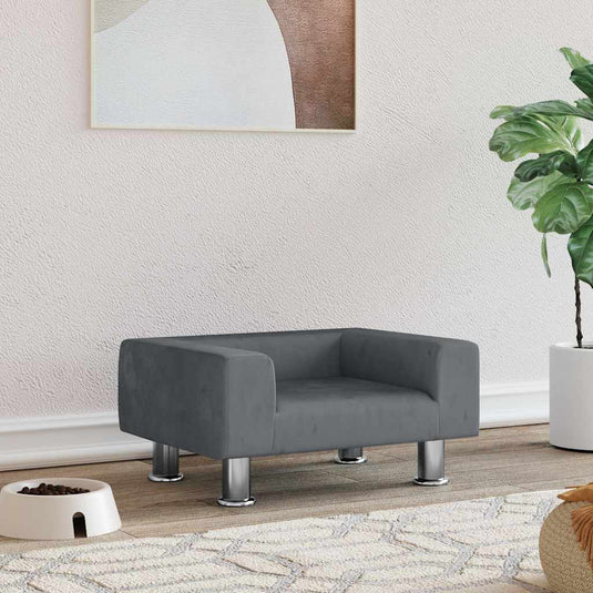 Vidaxl hondenmand 50x40x26,5 cm fluweel donkergrijs