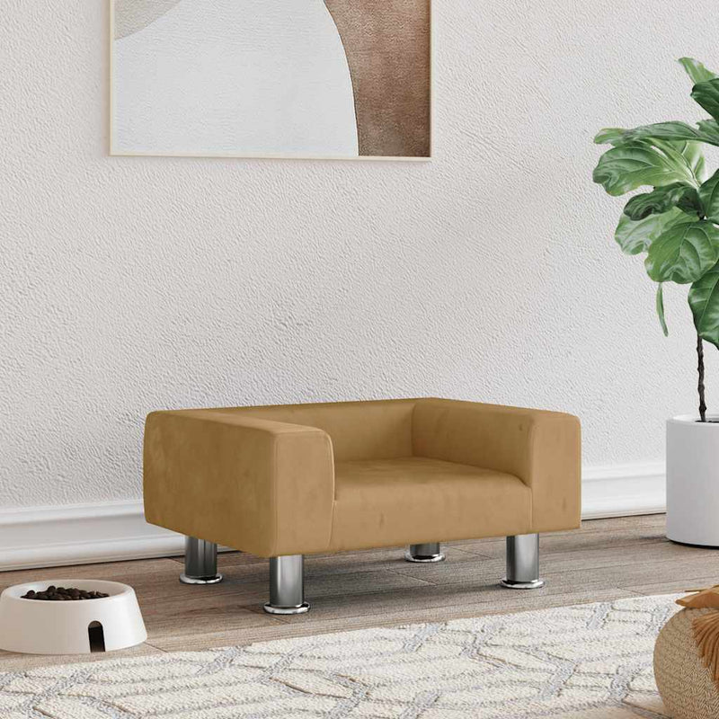 Load image into Gallery viewer, Vidaxl hondenmand 50x40x26,5 cm fluweel bruin
