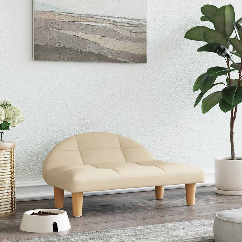 Afbeelding laden in galerijviewer, Vidaxl hondenmand 70x52x30 cm stof crèmekleurig
