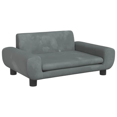 Vidaxl hondenmand 70x45x33 cm fluweel donkergrijs
