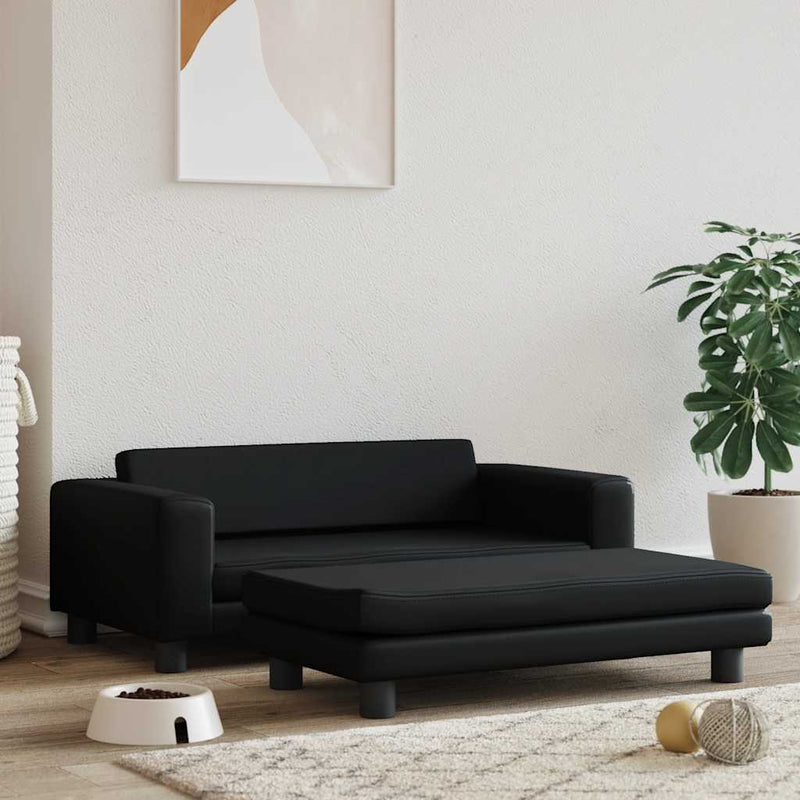 Load image into Gallery viewer, VidaXL Hondenmand met verlengstuk 100x50x30 cm kunstleer zwart
