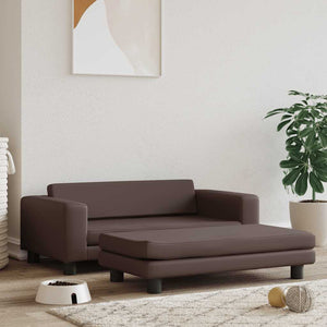 Vidaxl hondenmand met verlengstuk 100x50x30 cm kunstleer bruin