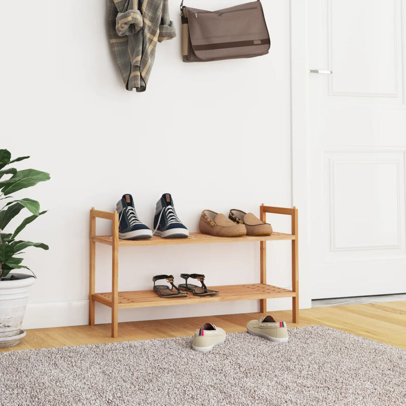 Load image into Gallery viewer, Vidaxl schoenenrek 69x27x41 cm massief walnotenhout
