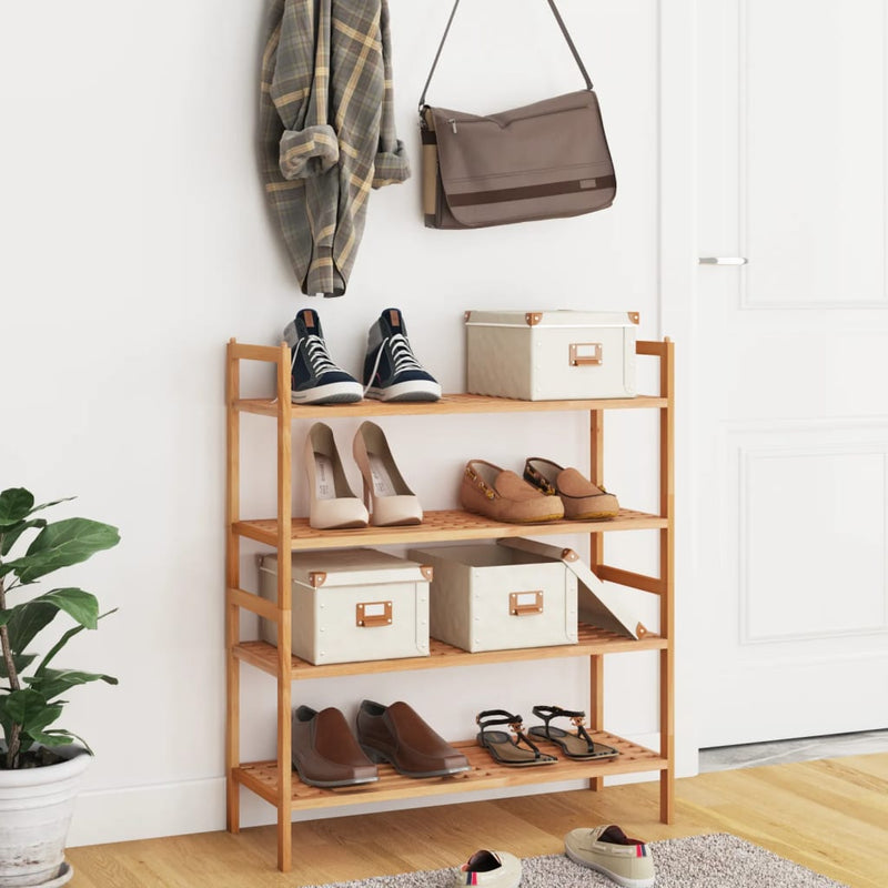 Load image into Gallery viewer, Vidaxl schoenenrekken 2 st 69x27x41 cm massief walnotenhout
