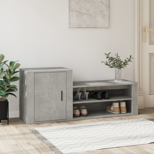 Vidaxl schoenenkast 130x35x54 cm bewerkt hout betongrijs