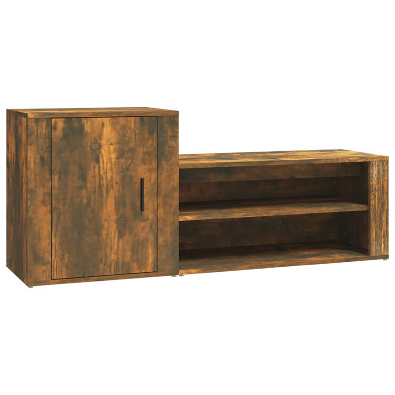 Load image into Gallery viewer, VidaXL Schoenenkast 130x35x54 cm bewerkt hout gerookt eikenkleurig
