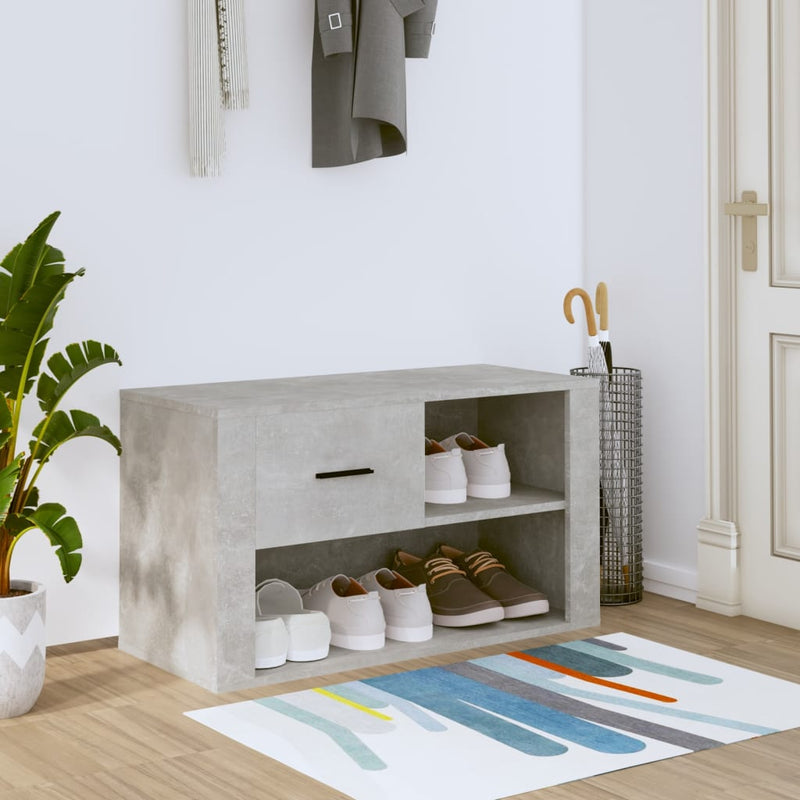 Load image into Gallery viewer, Vidaxl schoenenkast 80x35x45 cm bewerkt hout betongrijs
