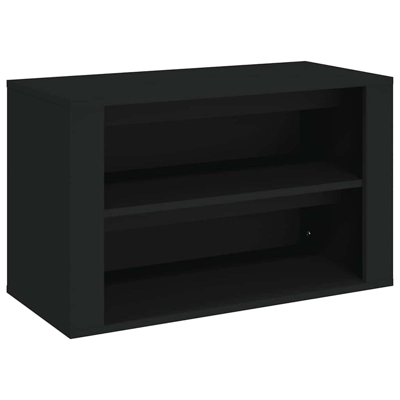 Load image into Gallery viewer, Vidaxl schoenenrek 75x35x45 cm bewerkt hout zwart
