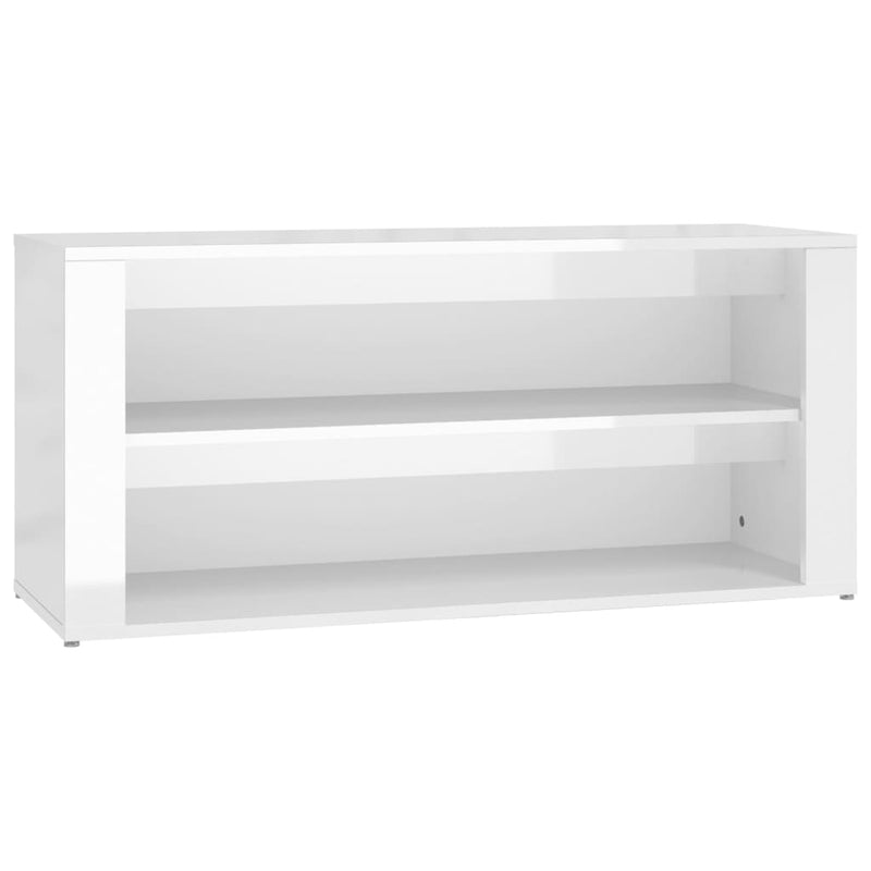 Load image into Gallery viewer, Vidaxl schoenenrek 100x35x45 cm bewerkt hout hoogglans wit

