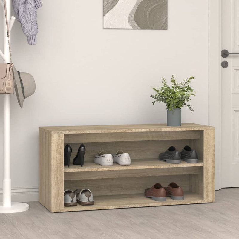 Load image into Gallery viewer, Vidaxl schoenenrek 100x35x45 cm bewerkt hout sonoma eikenkleurig
