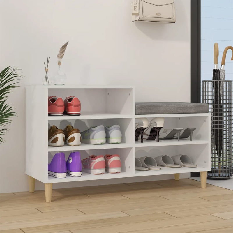 Load image into Gallery viewer, Vidaxl schoenenkast 102x36x60 cm bewerkt hout hoogglans wit
