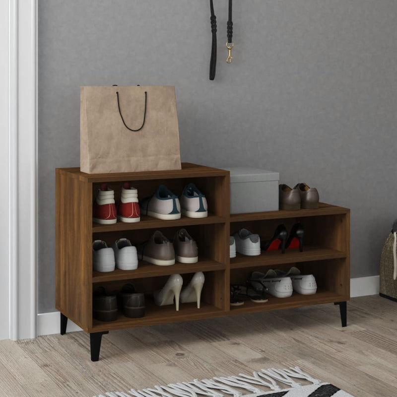 Load image into Gallery viewer, Vidaxl schoenenkast 102x36x60 cm bewerkt hout bruin eikenkleur
