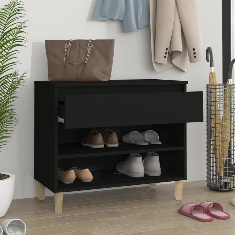 Load image into Gallery viewer, Vidaxl schoenenkast 70x36x60 cm bewerkt hout zwart
